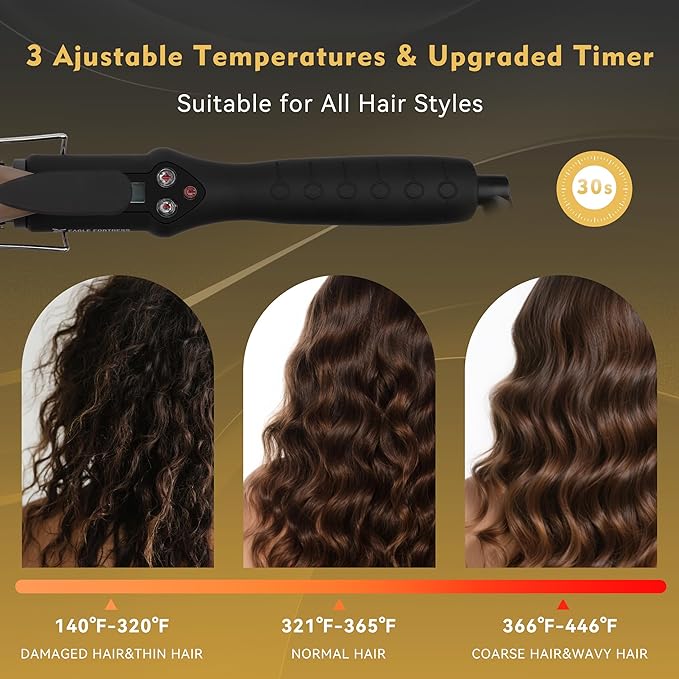 Eagle Fortress Curling Iron 1 Inch | Hair Curler &amp Curling Wand with Digital Display for Smooth Long-Lasting Curls | Fast Heating Ceramic Barrel