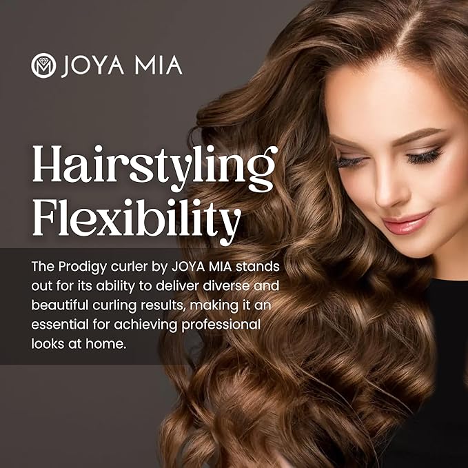 JOYA MIA Prodigy 3-in-1 Interchangeable Titanium Hair Curler - Professional Salon Long-Lasting Curls Hair Curling Tools Kit Durable and Easy-to-Use for Various Curl Styles Black