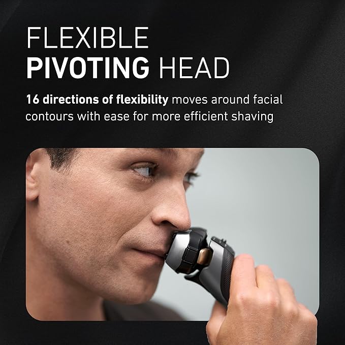 Panasonic ARC5 Electric Razor for Men Face Wet &amp Dry Shavers with Foil Shaver Pop-up Trimmer Ultra-Fast 5-Blade Smart Shave Sensor 16D Flexible Pivoting Head - ES-ALV6HS (Silver)