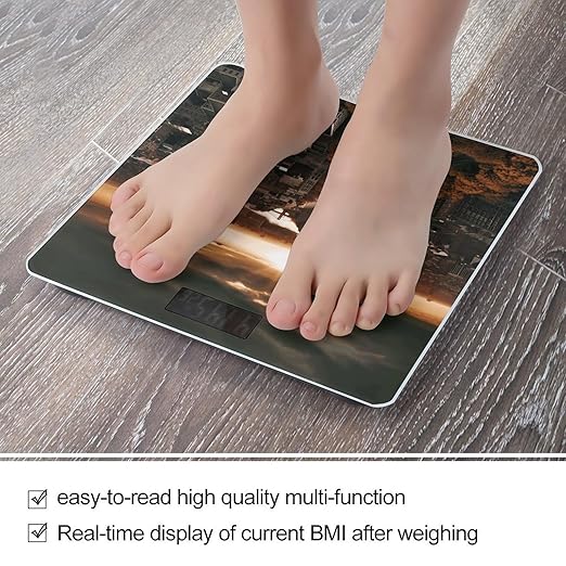 York City Sunset Picture Smart Scale for Body Weight Accurate Bathroom Scale with LED Display Digital Weight Scales Weighing Machine High Precision Scales for Bath Home