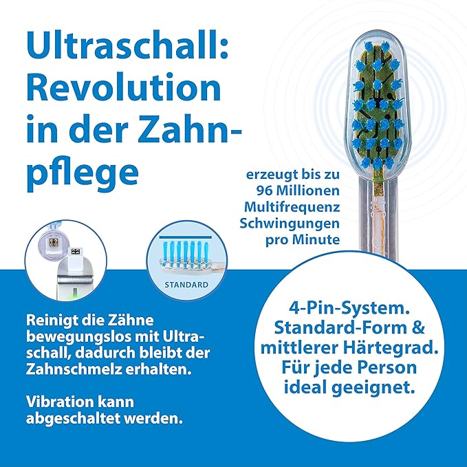 Emmi-dent Ultrasound Platinum Nature Fresh - Bundle. Touchless Gentle Cleaning for Sensitive Teeth &amp Gums. Cleans with 100% Ultrasound Technology. No Abrasion No Brushing No Damage. Rechargeabl