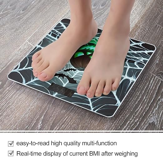 Green Pumpkin Scale for Body Weight Highly Accurate Digital Bathroom Body Scale Digital Bathroom Scales for People Anti-Slip Large LCD Display Smart Scales