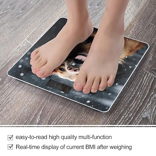 Happy Dog in Rain Scale for Body Weight Smart Scales Digital Bathroom Scale High Precision Weighing Scales with Large Display Weighing Machine for People