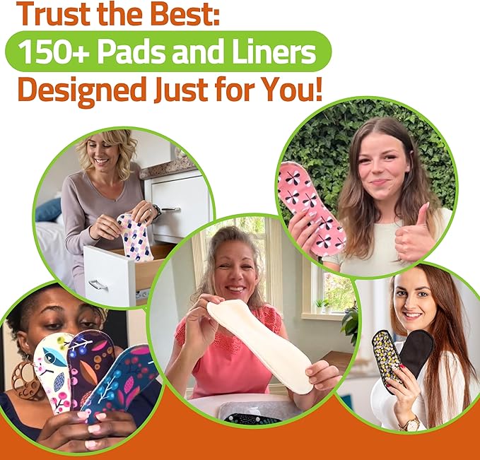 Non-Slip Organic Cotton Reusable Panty Liners for Teen Girls (Small 7-Pack) - 100% Breathable &amp High-Temp Washable Cloth Panty Liners for Vaginal Discharge - Gentle on Skin Stay Fresh &amp Dry