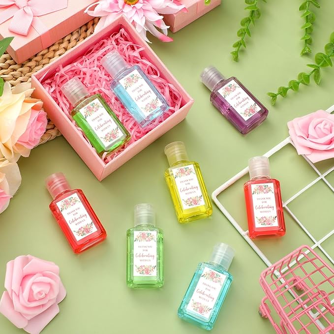 Gejoy 48 Pack Mini Hand Sanitizer Bulk Wedding Party Favors for Guests Hand Sanitizer Travel Size Thank You Hand Soap Gifts for Wedding Personalized Bridal Baby Shower Party Supplies