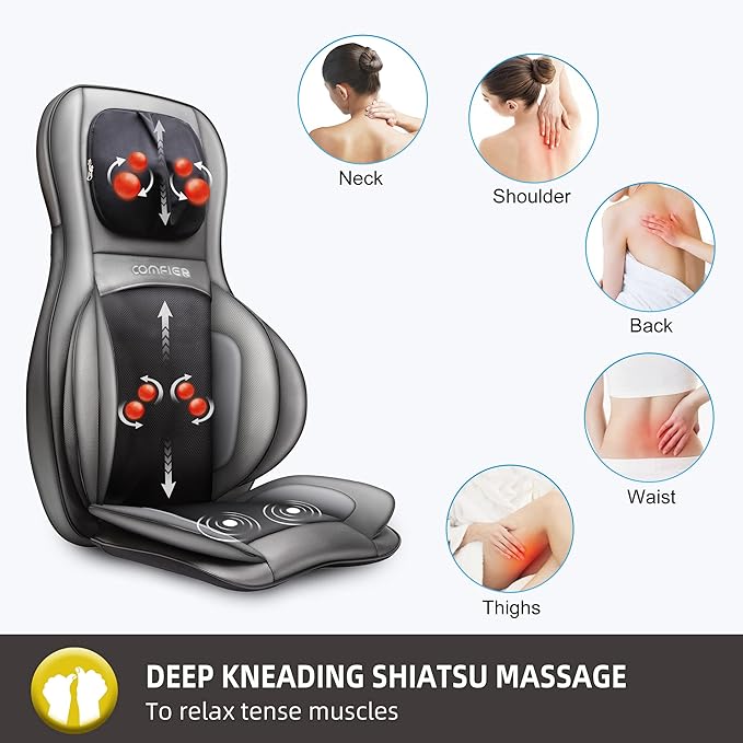 COMFIER Shiatsu Neck Back Massager &amp Wireless Hand Massager