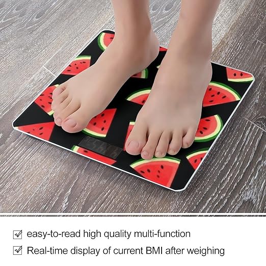 Women's Fashion Automatic Switch Digital Bathroom Weighing Scale Smart Scale Red Watermelon Black