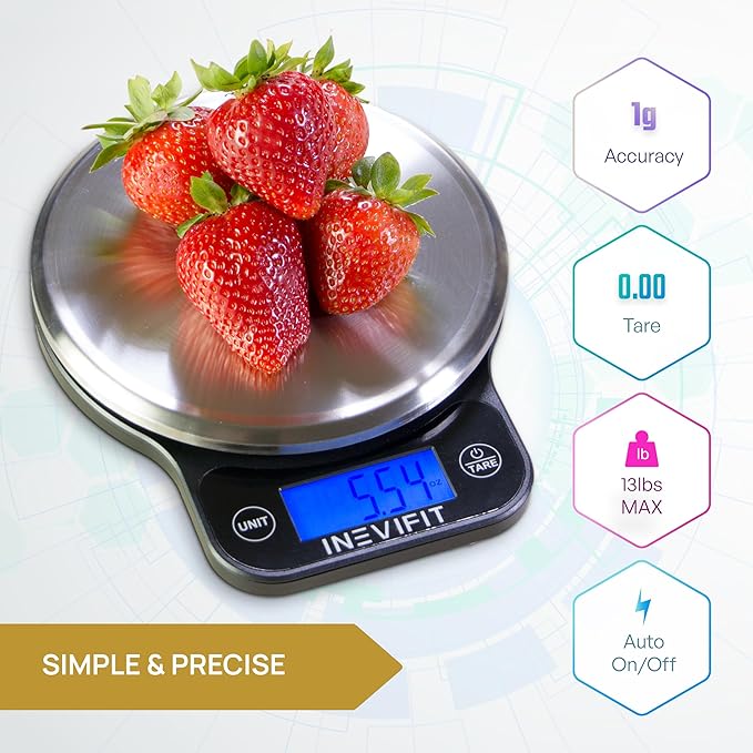 INEVIFIT Ultimate Health Bundle Premium Bathroom Scale Kitchen Scale Water Bottle &amp Resistance Band Set for Total Wellness