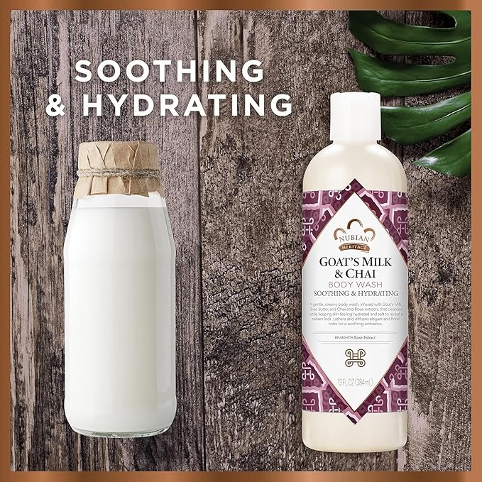 Nubian Heritage: Goat's Milk &amp Chai Body Wash 13 Oz (3 Pack)