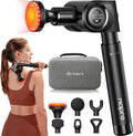 NAPRE Massage Gun with HeatDeep Tissue Handheld Percussion Back Massager for Muscle/Neck/Body Pain Relief with Long Extension Retractable Handle32-SpeedsFoldable5 Adjustable Angleswith Carry Case