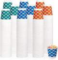 JollyPack 1200 Pack 3 oz Disposable Bathroom Paper Cups Small Mouthwash Cups in Orange Blue and Green Great for Candy Biscuits Bathroom Use Parties Picnics and Travel