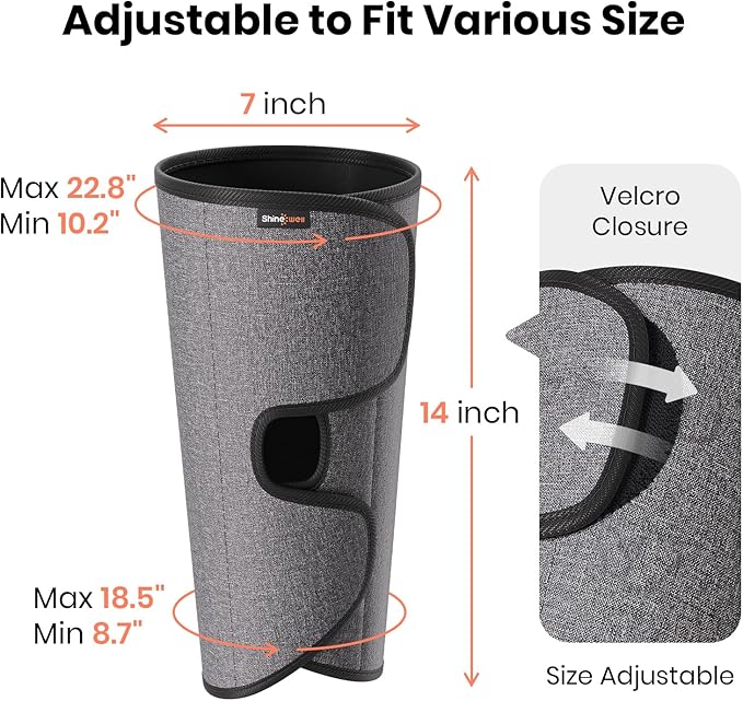 SHINE WELL Leg Compression Massager for Circulation and Pain Relief Fsa Air Compression Calf Massager with 3 Modes 3 Intensities 2 Timing for Restless Legs Syndrome Relief Wellness Gift for Mom Dad