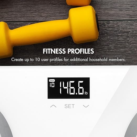 Tenergy Vitalis Body Fat Scale Digital Weight Bluetooth Connected APP Scale High Precision BMI Scale with Large Easy Read Backlit LCD Body Scale Max Weight 400 Pounds Compatible with iOS/Android