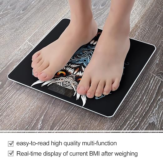 Owl Bathroom Scale Rounded Smart Scale for Body Weight Automatic Power On/Off Weight Scales Accurate Bathroom Digital Scales for Pet Home Bedroom Kitchen