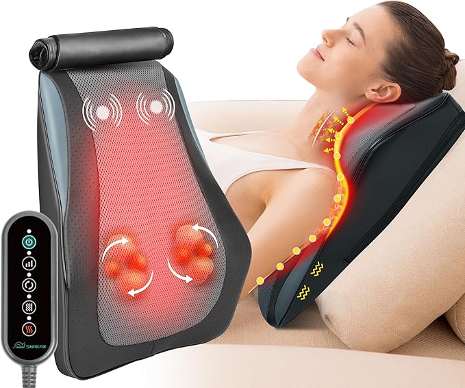 Snailax Shiatsu Foot Massager with Heat Back Massager for Back Pain Deep Tissue