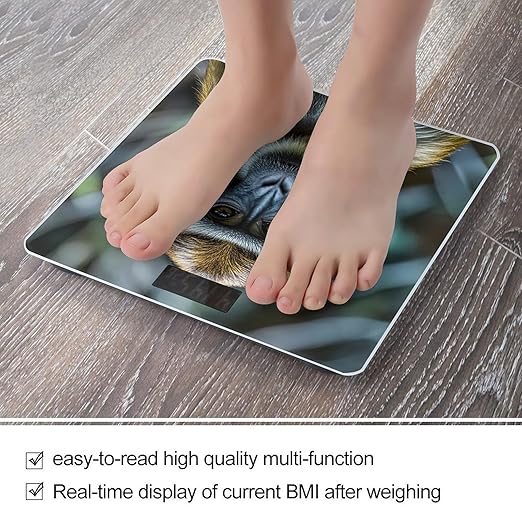 The Silent Monkey Scale for Body Weight Highly Accurate Digital Bathroom Body Scale Digital Bathroom Scales for People Anti-Slip Large LCD Display Smart Scales