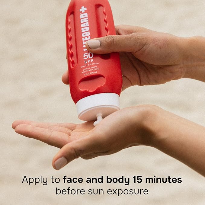 Lifeguard SPF 50 Sunscreen Lotion - Daily Broad Spectrum Face and Body Sunscreen No White Cast Hydrating Finish For All Skin Types Water Resistant Reef Safe - 8 fl. oz.