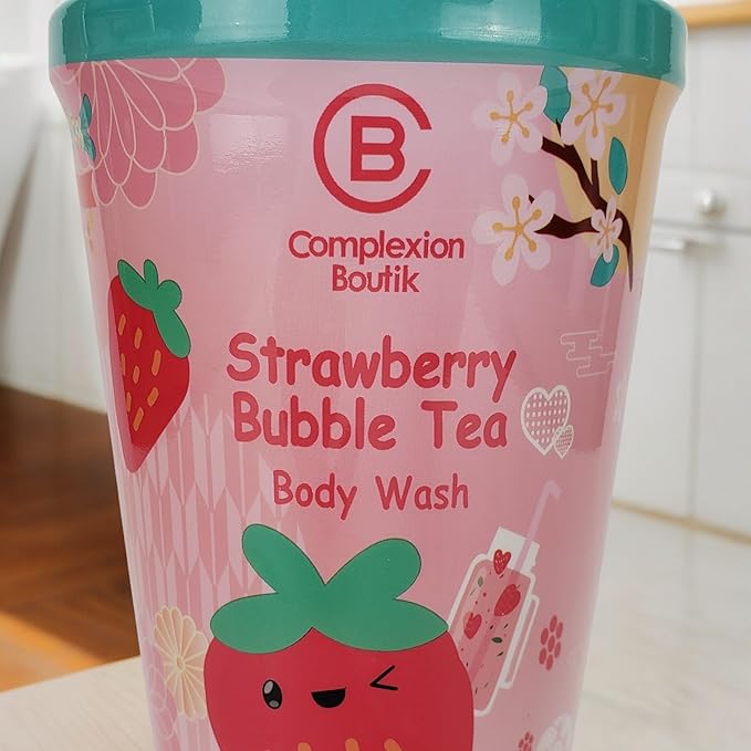 Generic Complexion Boitik Strawberry Bubble Tea Body Wash Pink