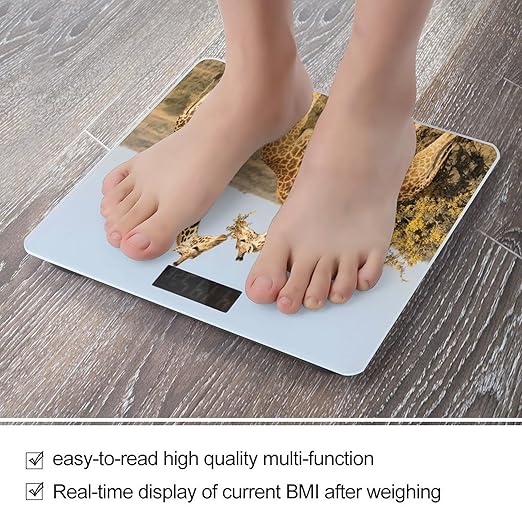 Giraffe Chicken Weight Scale Large Digital Bathroom Scales with Bright LED Display Non Slip Digital Scale and Step On Fashion Weighing Machine for Body
