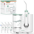 Pro Countertop Oral Irrigator Water Dental Flosser | 10 Pressure Levels 21–160 PSI 20.3 oz Large Tank Complete 8-Tip System for Braces Implants &amp Gum Care BPA-Free (FC1761-W)