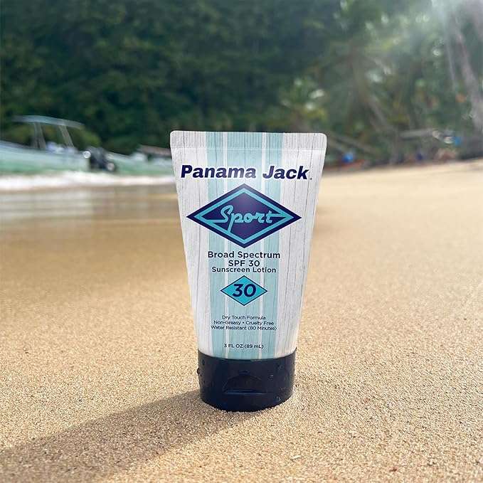 Panama Jack Sport Sunscreen Lotion - SPF 30 Broad Spectrum UVA/UVB Protection Non-Greasy PABA Paraben Gluten &amp Cruelty Free 3 FL OZ (Pack of 12)
