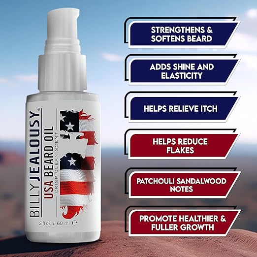 Billy Jealousy Beard Oil for Men Lightweight Low Shine and Hydrating Beard Moisturizer for Softer Hair Helps Prevent Itching and Flakes