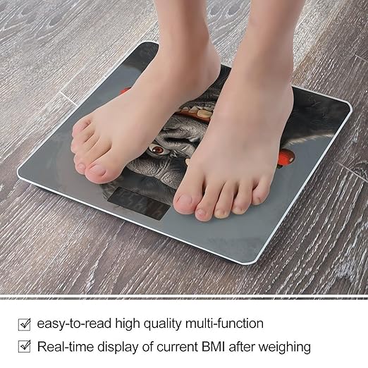 Smiling Gorilla Photo Smart Scale for Body Weight Accurate Bathroom Scale with LED Display Digital Weight Scales Weighing Machine High Precision Scales for Bath Home