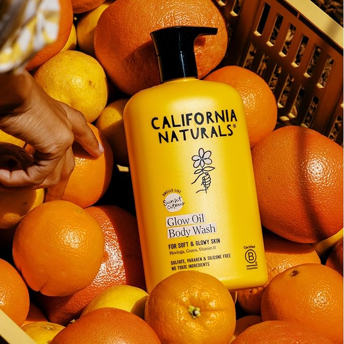 California Naturals Glow Body Wash Sunset Citrus 2-Pack Hydrating Body Wash for Soft Glowing Skin Gentle Skin Care for Women &amp Men Natural Vegan Cruelty Paraben &amp Sulfate Free 20 oz