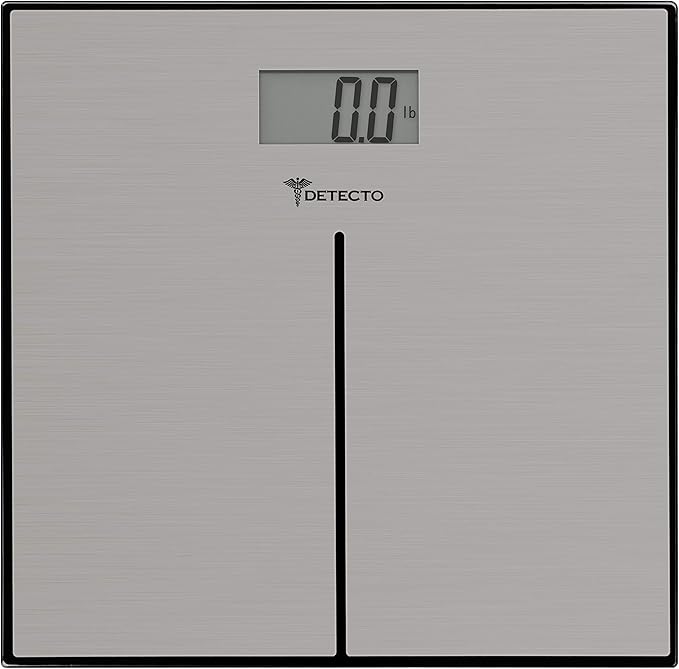 Detecto D133 Deluxe Modern Stainless Steel Body Weight Bathroom Scale Digital LCD Display 400lb Capacity