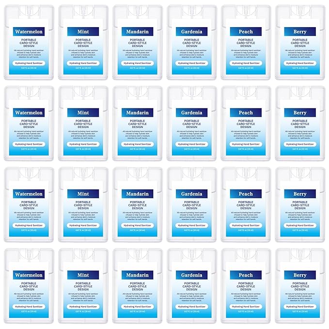24 Pack Hand Sanitizer Spray Bulk Scented Mist Hydrating Sanitizers Travel Size Refillable Moisturizing Formula Everyday Hand Cleaning Pocket Spray for Employee Appreciation Week Gift Women Men Office