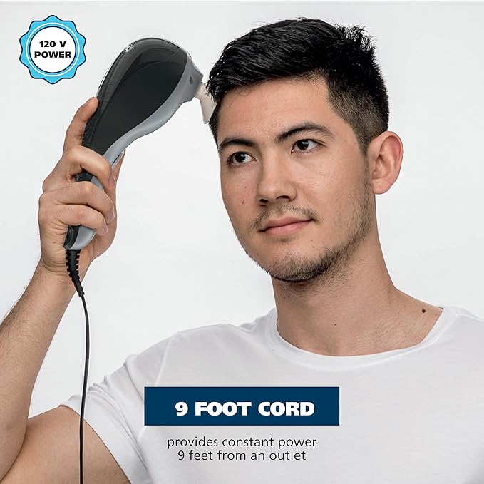 Wahl Soothing Vibration Corded Massager with 4 Attachment Heads 2 Speed Massage Tool for Pressure &amp Pain Relief on The Face Neck and Head FSA Eligible Model 4120-600