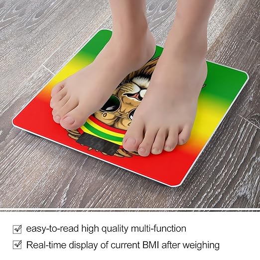 Smart Scale for Body Weight Automatic Switch Digital Bathroom Weighing Scale Rasta Flag Rastafarian Reggae Lion