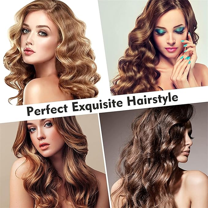 Automatic Curling Iron Wireless Auto Rotat Ceramic Hair Curler Cordless Automatic Hair Curler with LCD Display 6 Temps and Timers USB Charging Auto Shut-Off Create Stunning Curls