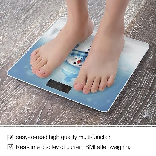 Cute Snowman Bathroom ScaleHighly Accurate Digital Weighing Machine for People Bright LED Display Weight Scale for The Aldult Home Use