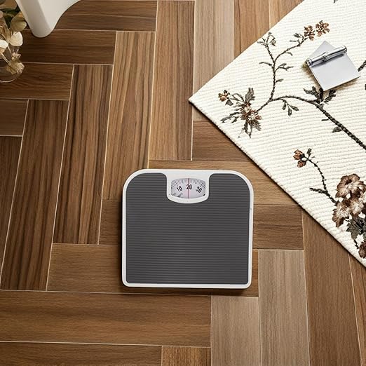 TEHAUX Mechanical Bathroom Scale Accurate Analog Dial Body Weight Scale Gray for Home Health Monitoring