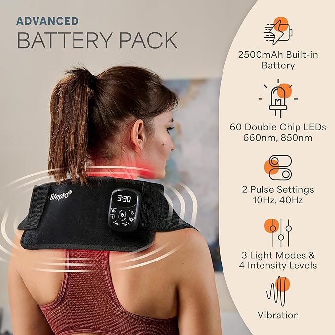 Lifepro Red Light Therapy Belt – Infrared Red Light Therapy for Body Back and Shoulder with Triple Chip LEDs Allevared Belt with 660nm &amp 850nm Wavelengths – for Daily Comfort &amp Wellness Supp