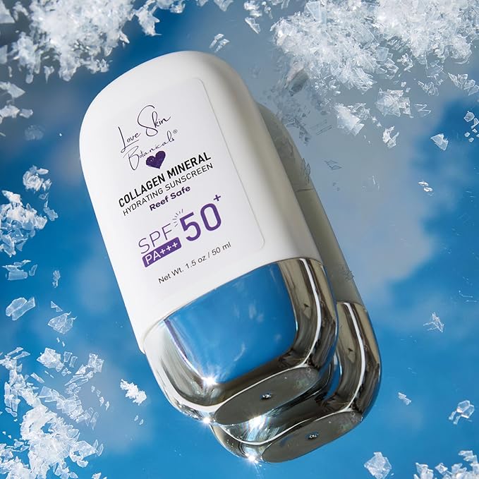 Collagen Mineral Sunscreen SPF 50 PA+++ – Clear-No Tint | 100% Mineral Reef-Safe Chemical-Free Unscented Daily Face Sunscreen