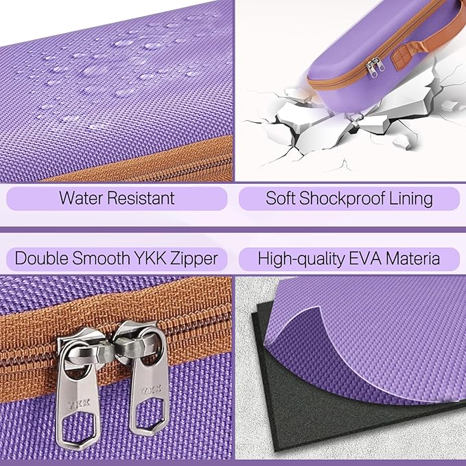RAIACE Hard Storage Case Compatible with Dyson Airstrait Straightener Travel Carrying Bag. (case only). - Purple