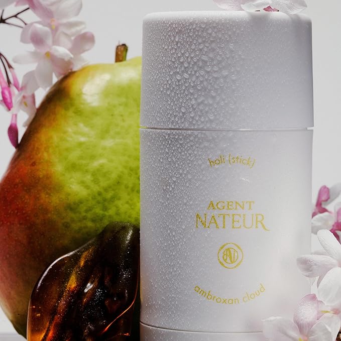 Agent Nateur - holi (stick) Ambroxan Cloud Natural Deodorant | Castor + Coconut Oil Beeswax | Aluminum-Free Non-Toxic Clean Skincare Crafted for All-Day Freshness (2.5 oz)