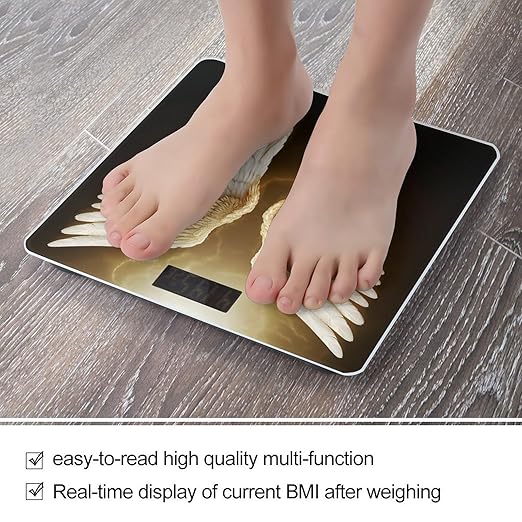 Digital Bathroom Scale for Body Weight Scale with Bright LCD Display High Accuracy Step-On Technology Auto On/Off Angel Wing Digital Scales 400 Lbs /180kg