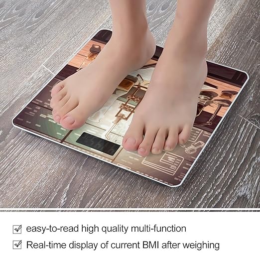 Chemistry Lab Bathroom Scale for Body Weight LCD Display Digital Bathroom Scale Tempered Glass Bathroom Weight Scales Fashion Smart Scales for Home Bedroom 400 Lb