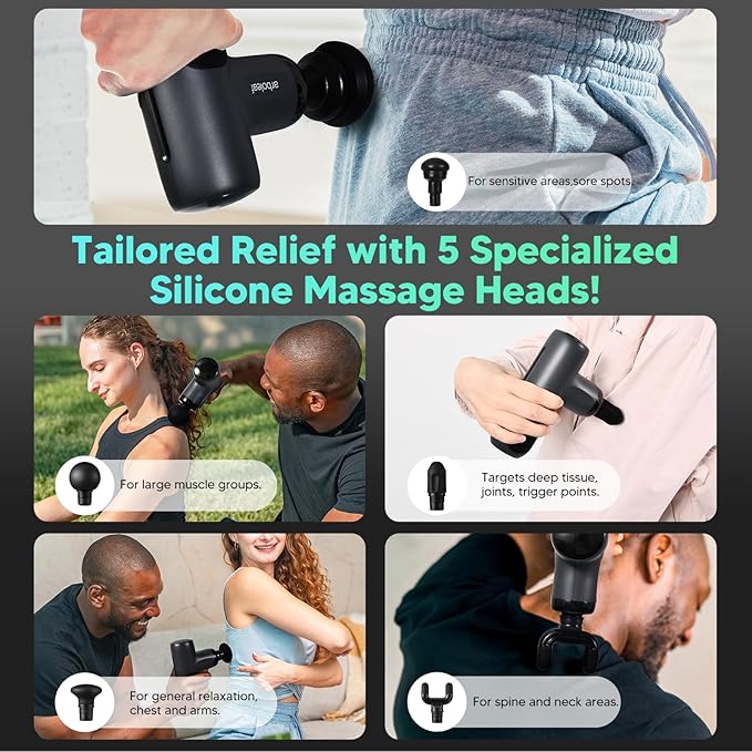 arboleaf Mini Massage Gun Deep Tissue Percussion Muscle Massager for Back Pain Relief Small Massage Gun with Case Travel Size Handheld Quiet Portable