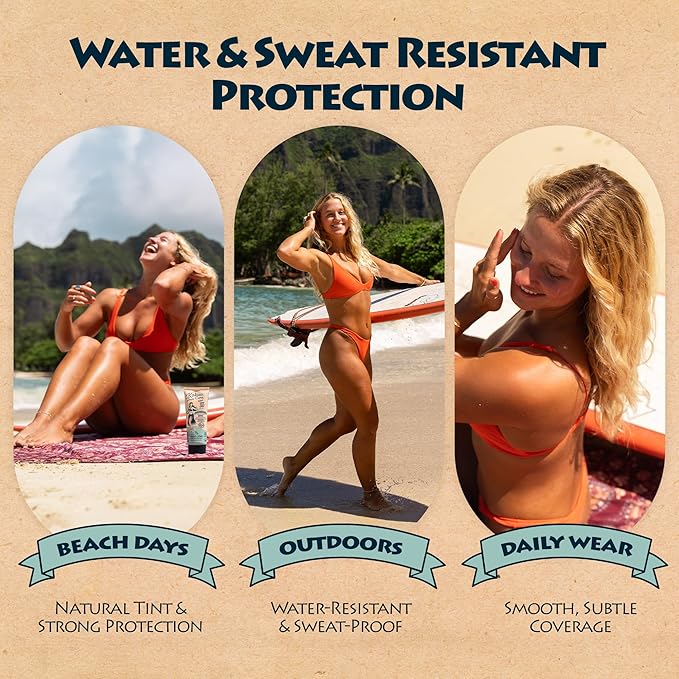 Kokua Sun Care Hawaiian Reef Safe SPF 30 | Zinc Oxide | Tinted Mineral for Face &amp Body | Sun Protection | Water Resistant | Chemical Free | Natural Ingredients