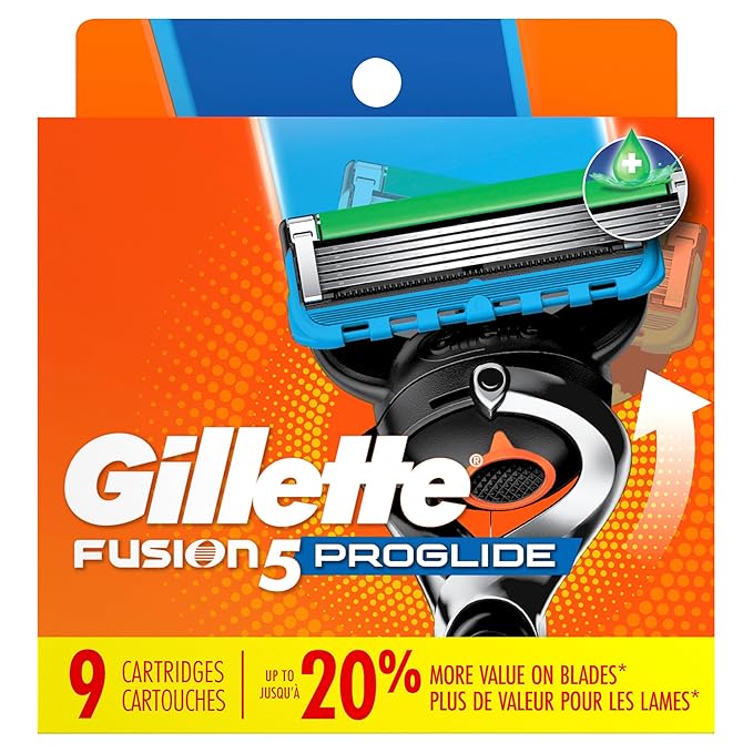 Gillette Fusion5 ProGlide Razor Blades for Men 5-Blade Razor Refills 9 Count