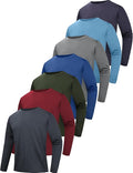 6/7 Pack Men's Quick Dry Long Sleeve Shirts UPF 50+ UV Sun Protection SPF Shirt Moisture Wicking T-Shirt for Casual Workout