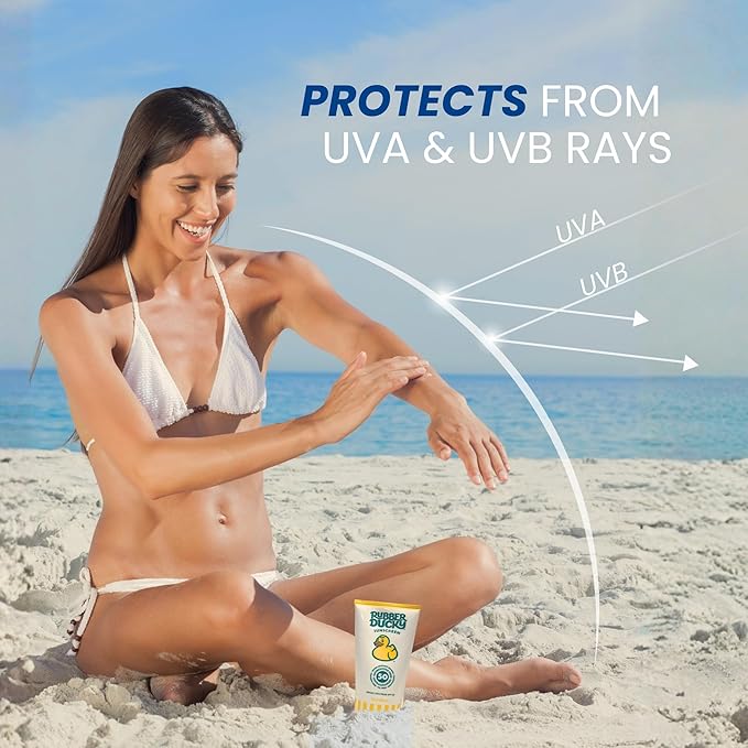 Rubber Ducky | Vitamin E Sunscreen with SPF 50 Water-Resistant Sunscreen for Face and Body | Broad Spectrum Lotion Oil-Free Moisturizing Alternative for Moisturizing Sunblock (2pcs. 5oz)