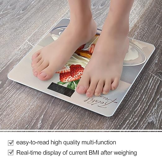 Strawberry Cream Cake Weight Scale Highly Accurate Digital Weighing Scale with Large LCD Display Smart Bathroom Scales for Home Bedrooms and Gift Giving