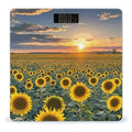 Dreamlike Sunset of A Sunflower Field Bathroom Scale for Body Weight LCD Display Digital Bathroom Scale Tempered Glass Bathroom Weight Scales Fashion Smart Scales for Home Bedroom 400 Lb