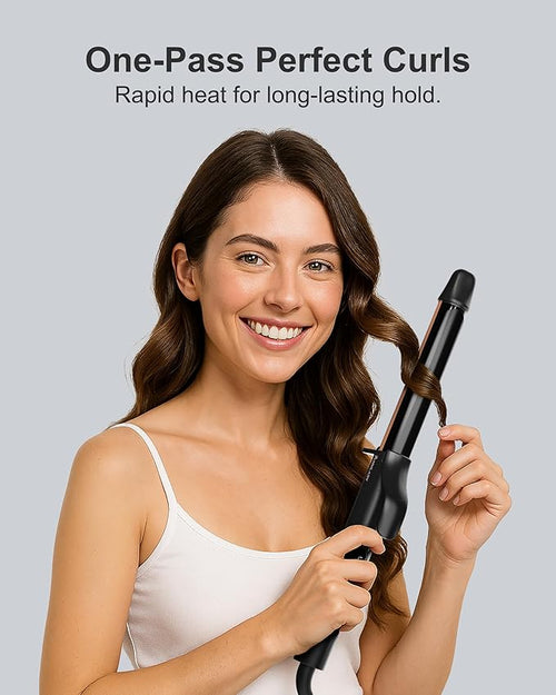 1 Inch Curling Iron Titanium Ceramic Hair Curler Fast Heating Curling Wand with 8 Heat Settings with LED Display for All Hair Types Dual Voltage 110-240V for Travel