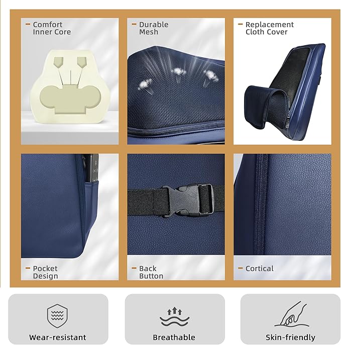 Joyset Back Massager for Back Pain Deep Tissue Shiatsu Lower Back Neck Massager with Heat 3D Kneading Massage Pillow for Neck Shoulder Legs Gifts for Mom Dad Women